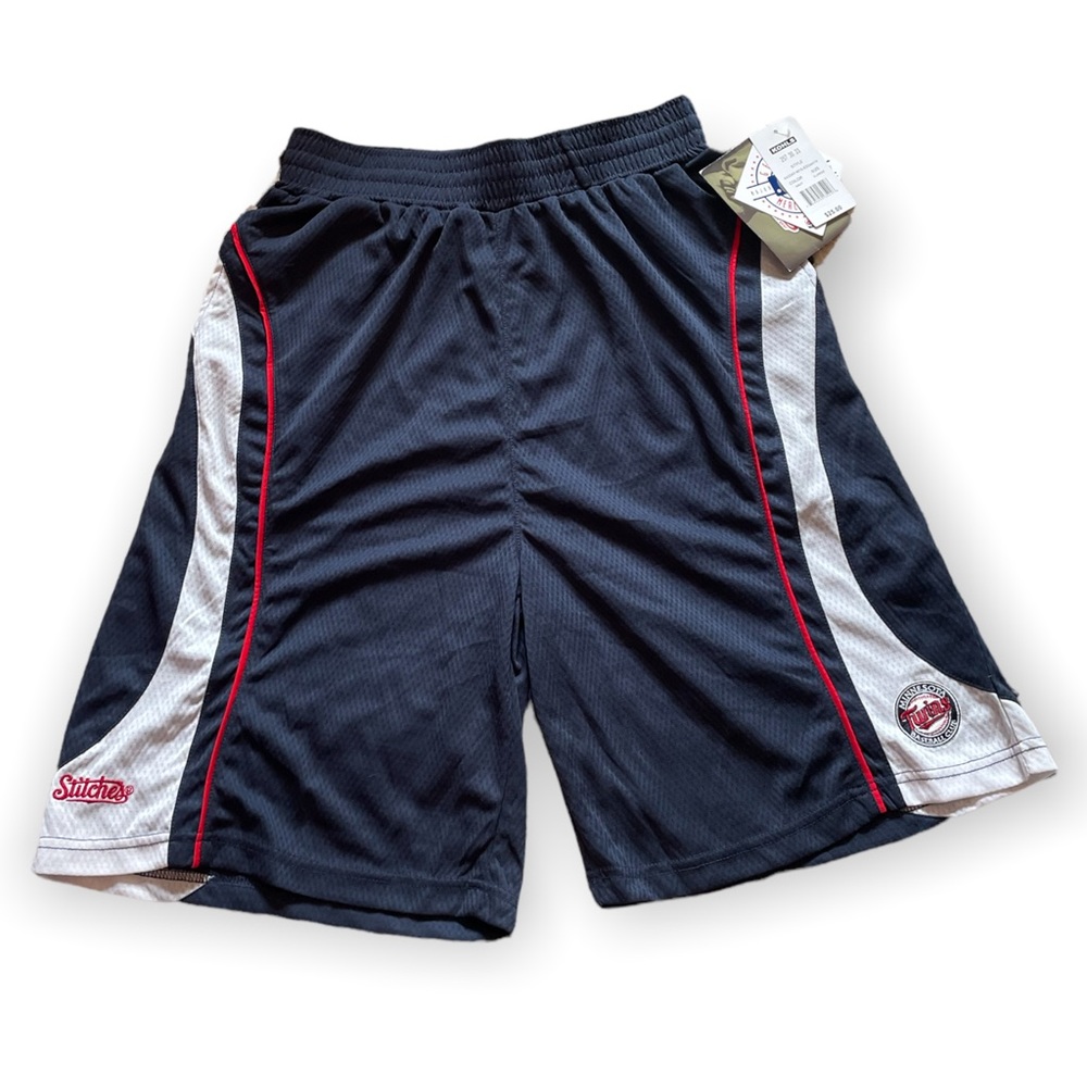NWT Genuine Merchandise MLB Stitches Minnesota Twins Athletic Shorts XL Navy Red